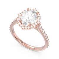 Halo Pave Grand Oval Prasava Ring
