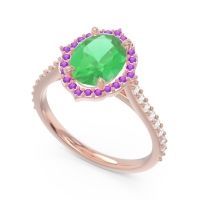 Halo Pave Grand Oval Prasava Ring