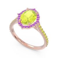 Halo Pave Grand Oval Prasava Ring