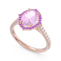 Halo Pave Grand Oval Prasava Ring