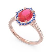 Halo Pave Grand Oval Prasava Ring