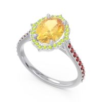 Halo Pave Grand Oval Prasava Ring