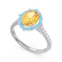 Halo Pave Grand Oval Prasava Ring