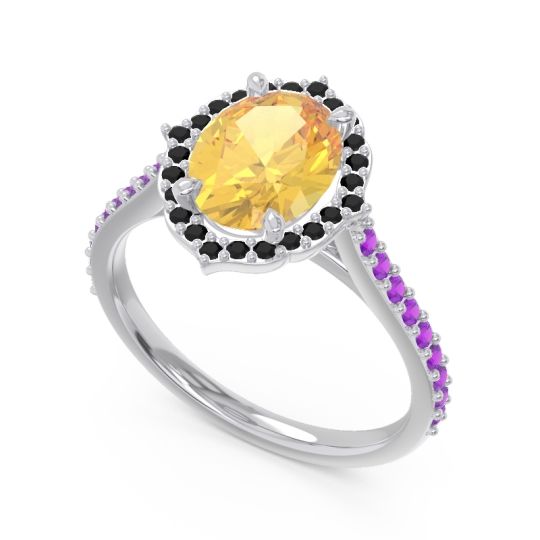 Halo Pave Grand Oval Prasava Ring