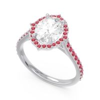 Halo Pave Grand Oval Prasava Ring