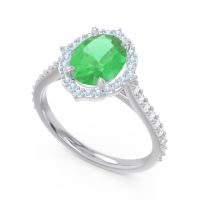 Halo Pave Grand Oval Prasava Ring