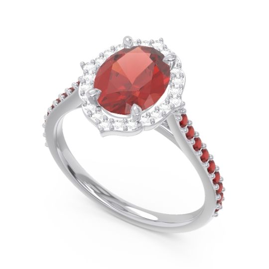 Halo Pave Grand Oval Prasava Ring