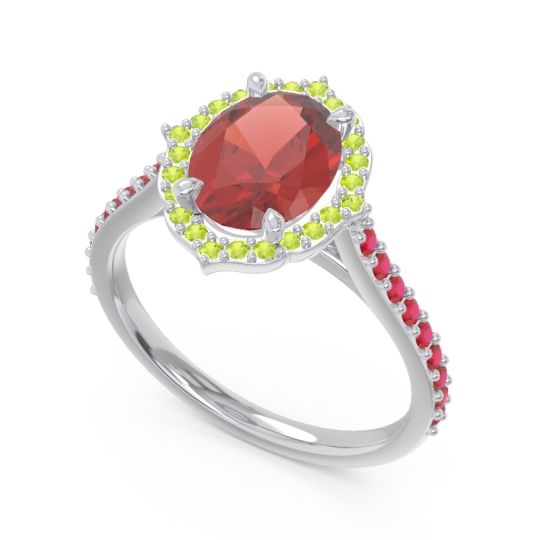 Halo Pave Grand Oval Prasava Ring