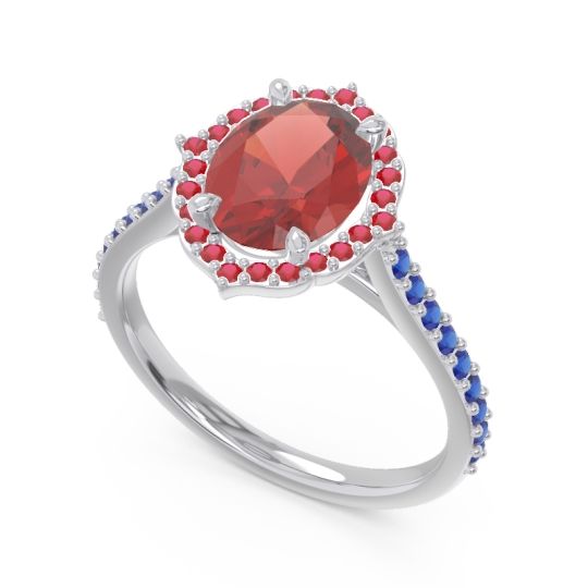 Halo Pave Grand Oval Prasava Ring