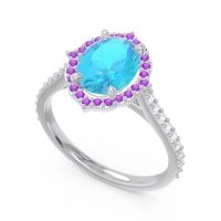 Halo Pave Grand Oval Prasava Ring