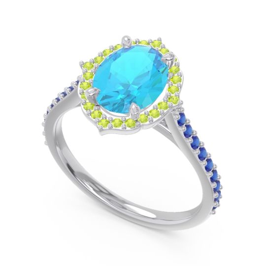 Halo Pave Grand Oval Prasava Ring