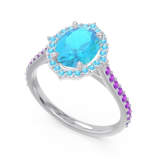 Halo Pave Grand Oval Prasava Ring