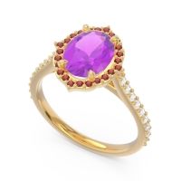 Halo Pave Grand Oval Prasava Ring