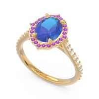 Halo Pave Grand Oval Prasava Ring