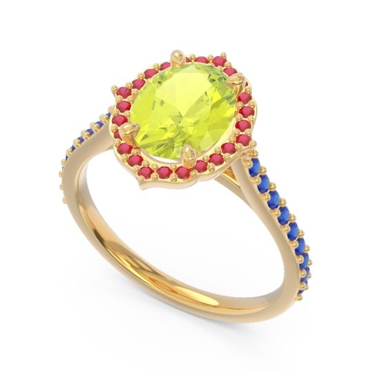 Halo Pave Grand Oval Prasava Ring