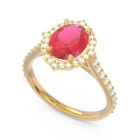 Halo Pave Grand Oval Prasava Ring