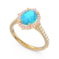 Halo Pave Grand Oval Prasava Ring