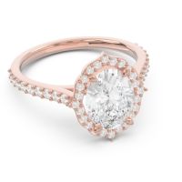 Halo Pave Grand Oval Prasava Ring