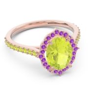 Halo Pave Grand Oval Prasava Ring