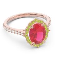 Halo Pave Grand Oval Prasava Ring