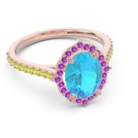 Halo Pave Grand Oval Prasava Ring