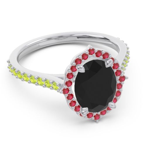 Halo Pave Grand Oval Prasava Ring