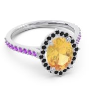 Halo Pave Grand Oval Prasava Ring