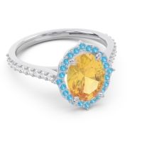 Halo Pave Grand Oval Prasava Ring