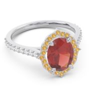 Halo Pave Grand Oval Prasava Ring