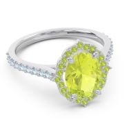 Halo Pave Grand Oval Prasava Ring
