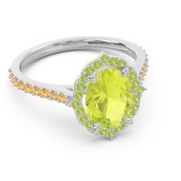 Halo Pave Grand Oval Prasava Ring