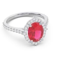 Halo Pave Grand Oval Prasava Ring