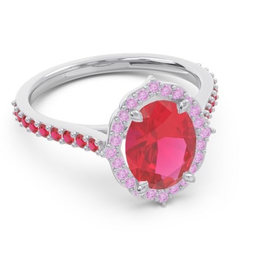 Halo Pave Grand Oval Prasava Ring