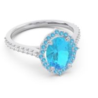 Halo Pave Grand Oval Prasava Ring