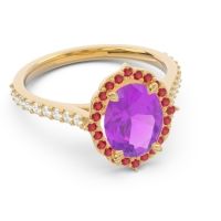 Halo Pave Grand Oval Prasava Ring