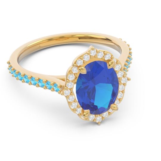 Halo Pave Grand Oval Prasava Ring