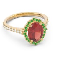 Halo Pave Grand Oval Prasava Ring