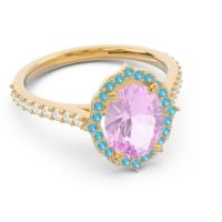 Halo Pave Grand Oval Prasava Ring