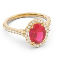 Halo Pave Grand Oval Prasava Ring