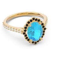 Halo Pave Grand Oval Prasava Ring