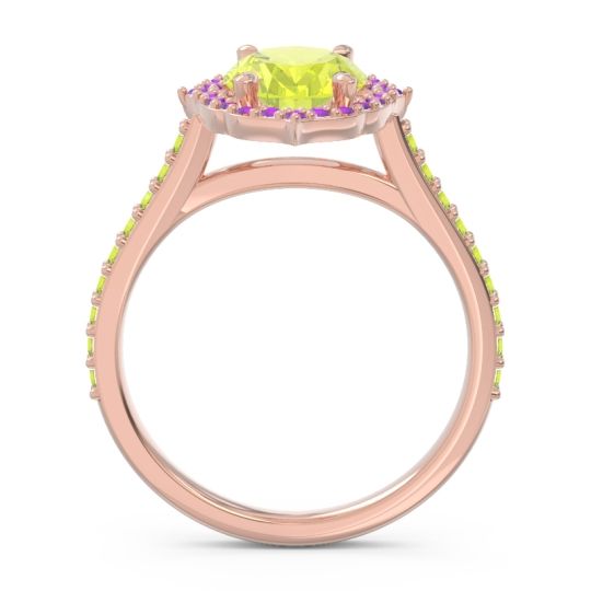Halo Pave Grand Oval Prasava Ring