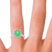 Halo Pave Grand Oval Prasava Ring