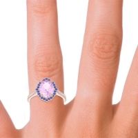 Halo Pave Grand Oval Prasava Ring