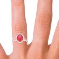 Halo Pave Grand Oval Prasava Ring
