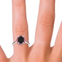 Halo Pave Grand Oval Prasava Ring