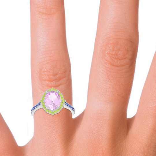 Halo Pave Grand Oval Prasava Ring