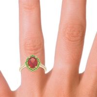 Halo Pave Grand Oval Prasava Ring