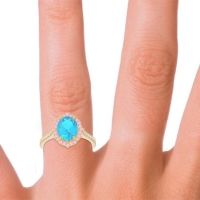 Halo Pave Grand Oval Prasava Ring