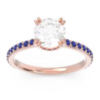 Diamond Ring In 18K Rose Gold With Ruby And Blue Sapphire Veda Round Classic Ring