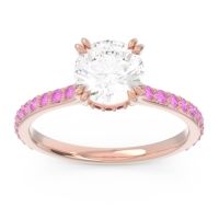 Diamond Ring In 18K Rose Gold With Ruby And Pink Tourmaline Veda Round Classic Ring